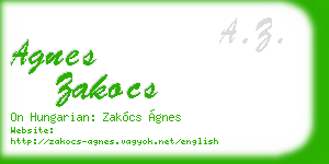 agnes zakocs business card